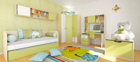 Детская комната Эппл (Зеленый/Белый/корпус Клен) в Зеленогорске - zelenogorsk.katalogmebeli.com | фото 5