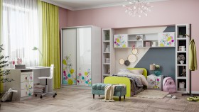 Детская комната Флер (Белый/корпус Выбеленное дерево) в Зеленогорске - zelenogorsk.katalogmebeli.com | фото 1