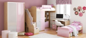 Детская комната Грэйси (Розовый/Серый/корпус Клен) в Зеленогорске - zelenogorsk.katalogmebeli.com | фото 5