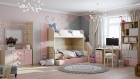Детская комната Грэйси (Розовый/Серый/корпус Клен) в Зеленогорске - zelenogorsk.katalogmebeli.com | фото 12