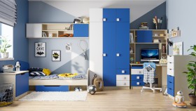 Детская комната Скай (Синий/Белый/корпус Клен) в Зеленогорске - zelenogorsk.katalogmebeli.com | фото