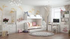 Детская комната Совушки (Белый/корпус Выбеленное дерево) в Зеленогорске - zelenogorsk.katalogmebeli.com | фото 3