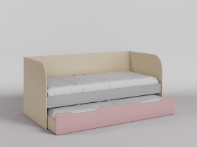 Диван-кровать Грэйси (Розовый/Серый/корпус Клен) в Зеленогорске - zelenogorsk.katalogmebeli.com | фото