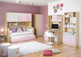 Диван-кровать Грэйси (Розовый/Серый/корпус Клен) в Зеленогорске - zelenogorsk.katalogmebeli.com | фото 3