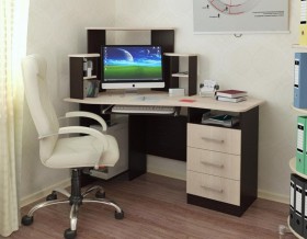 Компьютерный стол Каспер (венге/лоредо) в Зеленогорске - zelenogorsk.katalogmebeli.com | фото