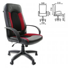 Кресло офисное BRABIX Strike EX-525 (черно-красный) в Зеленогорске - zelenogorsk.katalogmebeli.com | фото 1