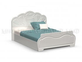 Кровать 1,4м Гармония (Белый/Белый глянец) в Зеленогорске - zelenogorsk.katalogmebeli.com | фото 1