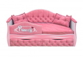 Кровать 160 серии Иллюзия 2 ящика 36 Розовый (мягкий бортик/подушки) в Зеленогорске - zelenogorsk.katalogmebeli.com | фото