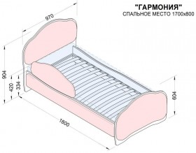 Кровать 170 Гармония 31 Светло-сиреневый (мягкий бортик) в Зеленогорске - zelenogorsk.katalogmebeli.com | фото 2