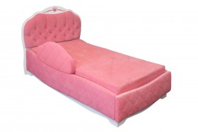 Кровать 190 Гармония Lux 36 Розовый (мягкий бортик) в Зеленогорске - zelenogorsk.katalogmebeli.com | фото