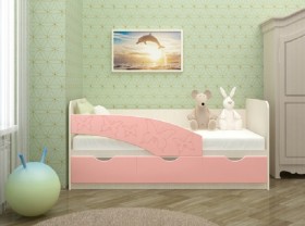 Кровать Бабочки 1,6м (Розовый металлик) в Зеленогорске - zelenogorsk.katalogmebeli.com | фото