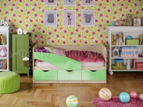 Кровать Бабочки 2,0м (Салатовый металлик) в Зеленогорске - zelenogorsk.katalogmebeli.com | фото