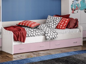 Кровать Fashion-1 Вега 0,9 м (Белый/Розовый) в Зеленогорске - zelenogorsk.katalogmebeli.com | фото