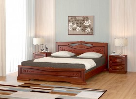 Кровать Карина-7 из массива сосны 1400*2000 Орех в Зеленогорске - zelenogorsk.katalogmebeli.com | фото
