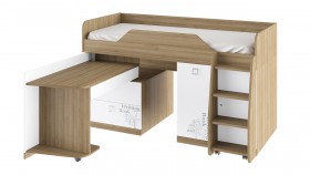 Кровать комбинированная «Оксфорд» (Ривьера/Белый с рисунком) в Зеленогорске - zelenogorsk.katalogmebeli.com | фото 3