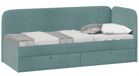 Кровать «Молли» с мягкой обивкой (900) тип 1 (Микровелюр Scandi Indigo 11) в Зеленогорске - zelenogorsk.katalogmebeli.com | фото