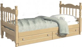 Кровать одинарная Аленка из массива сосны 800*1890 Сосна в Зеленогорске - zelenogorsk.katalogmebeli.com | фото