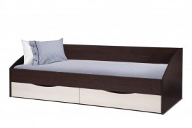 Кровать одинарная "Фея - 3" (симметричная) New (венге / вудлайн кремовый / ДВПО: белый) в Зеленогорске - zelenogorsk.katalogmebeli.com | фото