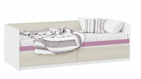 Кровать «Сканди» с 2 ящиками Дуб Гарден/Белый/Лиловый в Зеленогорске - zelenogorsk.katalogmebeli.com | фото