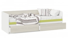 Кровать «Сканди» с 2 ящиками Дуб Гарден/Белый/Зеленый в Зеленогорске - zelenogorsk.katalogmebeli.com | фото 2