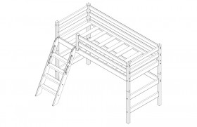 Кровать Соня вариант 6 полувысокая с наклонной лестницей Лаванда в Зеленогорске - zelenogorsk.katalogmebeli.com | фото 3