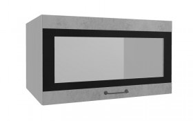Лофт ВПГСФ 800 шкаф верхний горизонтальный со стеклом высокий с фотопечатью (Бетон светлый/корпус Серый) в Зеленогорске - zelenogorsk.katalogmebeli.com | фото