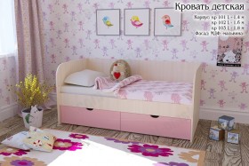 Мальвина Кровать детская 2 ящика 1.8 Розовыйй глянец в Зеленогорске - zelenogorsk.katalogmebeli.com | фото