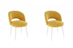 Набор стульев Моли 2 шт (жёлтый велюр/белый) в Зеленогорске - zelenogorsk.katalogmebeli.com | фото