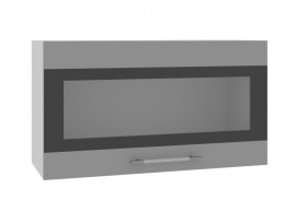 Ройс ВПГСФ 800 Шкаф верхний горизонтальный со стеклом с фотопечатью высокий (Грей софт/корпус Серый) в Зеленогорске - zelenogorsk.katalogmebeli.com | фото