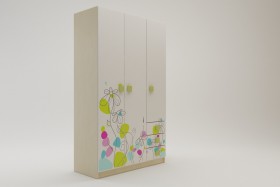 Шкаф 3-х створчатый с ящиками Флёр (Белый/корпус Клен) в Зеленогорске - zelenogorsk.katalogmebeli.com | фото
