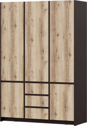 Модульная система "Прага" Шкаф для одежды трехстворчатый Дуб Венге/Дуб Делано в Зеленогорске - zelenogorsk.katalogmebeli.com | фото