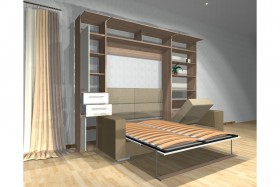 Шкаф-кровать с диваном Каролина в Зеленогорске - zelenogorsk.katalogmebeli.com | фото 3