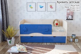 Техно Кровать детская 2 ящика 1.6 Синий глянец в Зеленогорске - zelenogorsk.katalogmebeli.com | фото